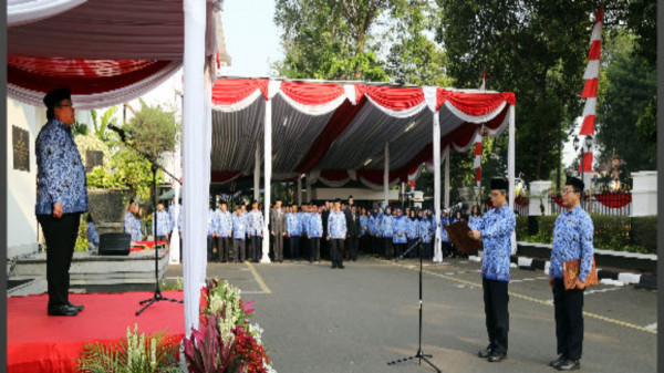 Menteri Bambang Pimpin Upacara Peringatan HUT ke-73 Republik Indonesia di Bappenas